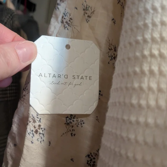 Altar'd State Cream Maxi Skirt with Blue Floral Print - Picture 6 of 10